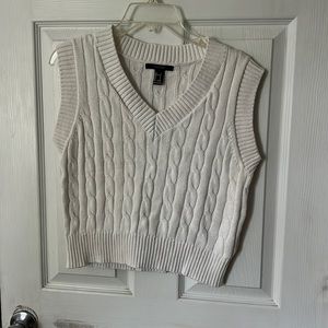Forever 21 Cream Sweater Vest
